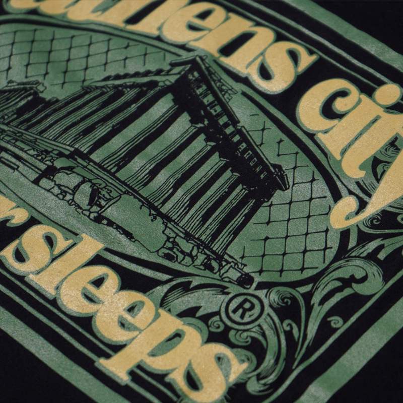 Athens Hardcore city sleeps tshirt - black
